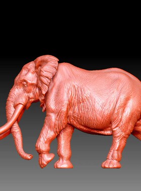 三维立体图3D打印雕刻图stl圆雕图   9193野生动物非洲丛林长牙象