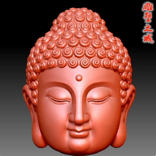圆雕图三维图STL雕刻素材3D打印立体图精雕 9365佛头