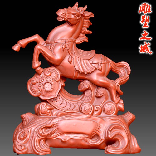 三维立体图3D打印雕刻图stl圆雕图   骏马如意招财摆件