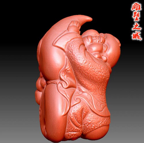三维立体图3D打印雕刻图stl圆雕图  9358葫芦小孩