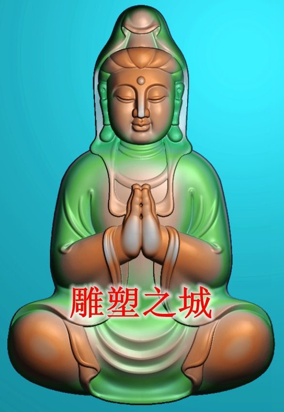 精雕图 灰度图 浮雕图 jdp  双手合十打坐观音