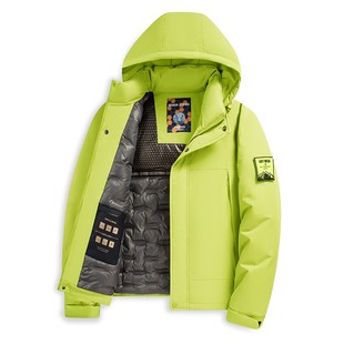 T暴雨级羊毛滑雪服可脱卸帽男女冲锋外套N2512