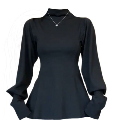 大码德绒半高领修身长袖打底T恤