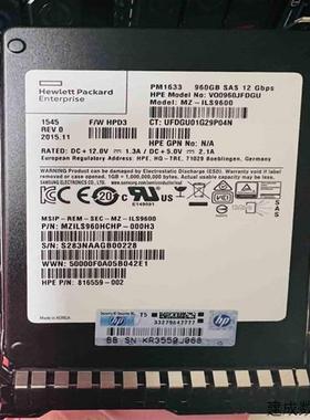 议价HP PM1633 960G 12Gb 817049 SAS拍前询价