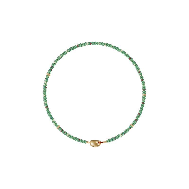 Fellala/翡拉拉「如意锁」串珠项链精致古典吊坠锁骨链