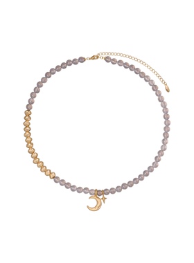 Fellala/翡拉拉「满月」系列原创设计灰玛瑙项链百搭时尚颈链