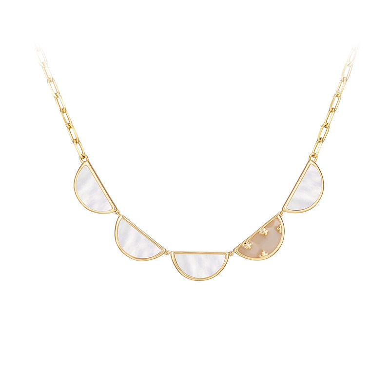 Fellala/翡拉拉「团扇」原创设计国风气质项链女简约锁骨链1