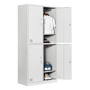 钢质更衣柜定制宿舍员工柜定做挂锁门储物柜双层铁皮柜加层格鞋柜