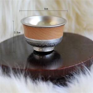 蒙古族敬酒小酒碗草原特色餐具民族工艺品礼品不锈钢酒碗