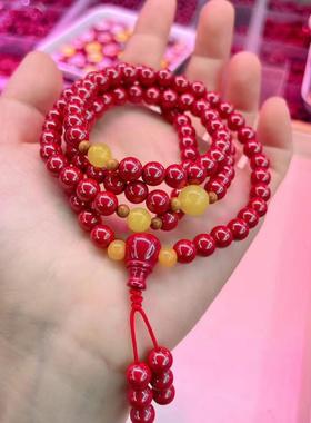 原创款帝王砂108多圈手串朱砂极阳之物保平安朱砂镇惊安神