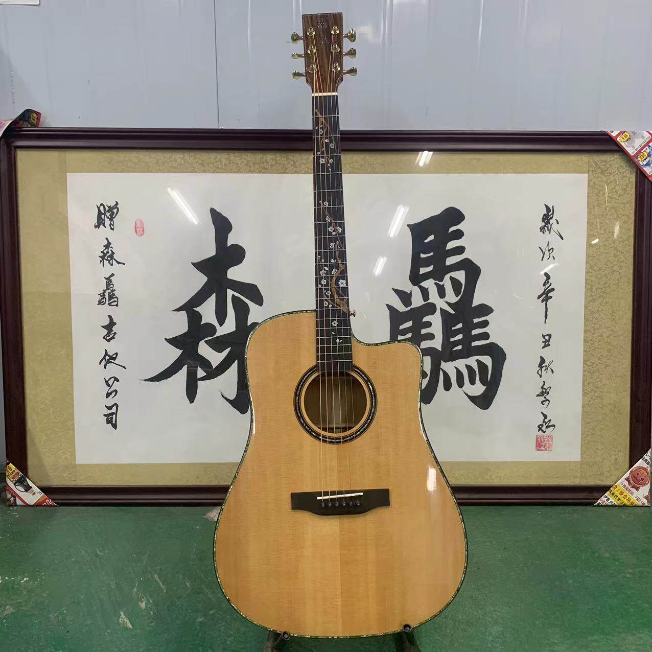 森骉吉他桃花心全单加振款乐器演奏高档专业
