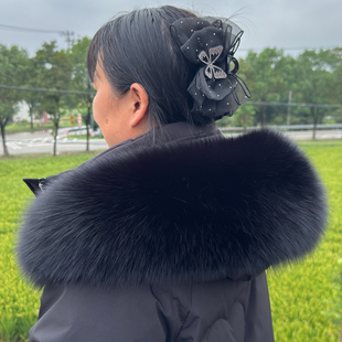 进口超大狐狸毛领单买派克服羽绒服帽子帽领毛条男女通用毛领单卖