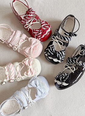 小猫呆呆  原创lolita小皮鞋可爱日系绑带低跟lo鞋甜美JK少女单鞋