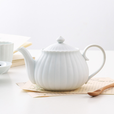 日本进口手作纯手工浮雕花绘茶壶