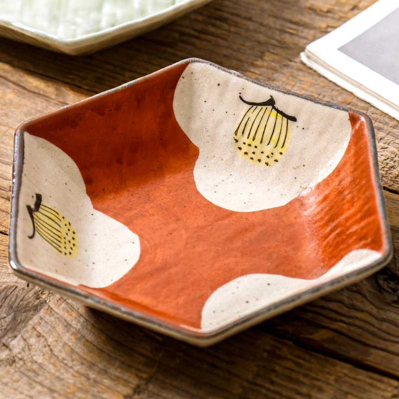 爱悦居日本陶瓷六角盘日式釉下彩