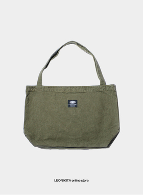 LEONIKITA 水洗帆布中性基本款纯色单肩包通勤包托特包