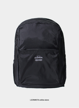 【售罄】LEONIKITA 轻量化户外机能防水黑色折叠轻便旅行双肩背包