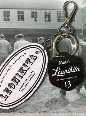 LEONIKITA 亚克力美式复古旅店钥匙牌包包挂饰motel keychain
