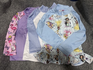 外贸原单夏季 运动上衣 儿童泳衣上衣外套开衫