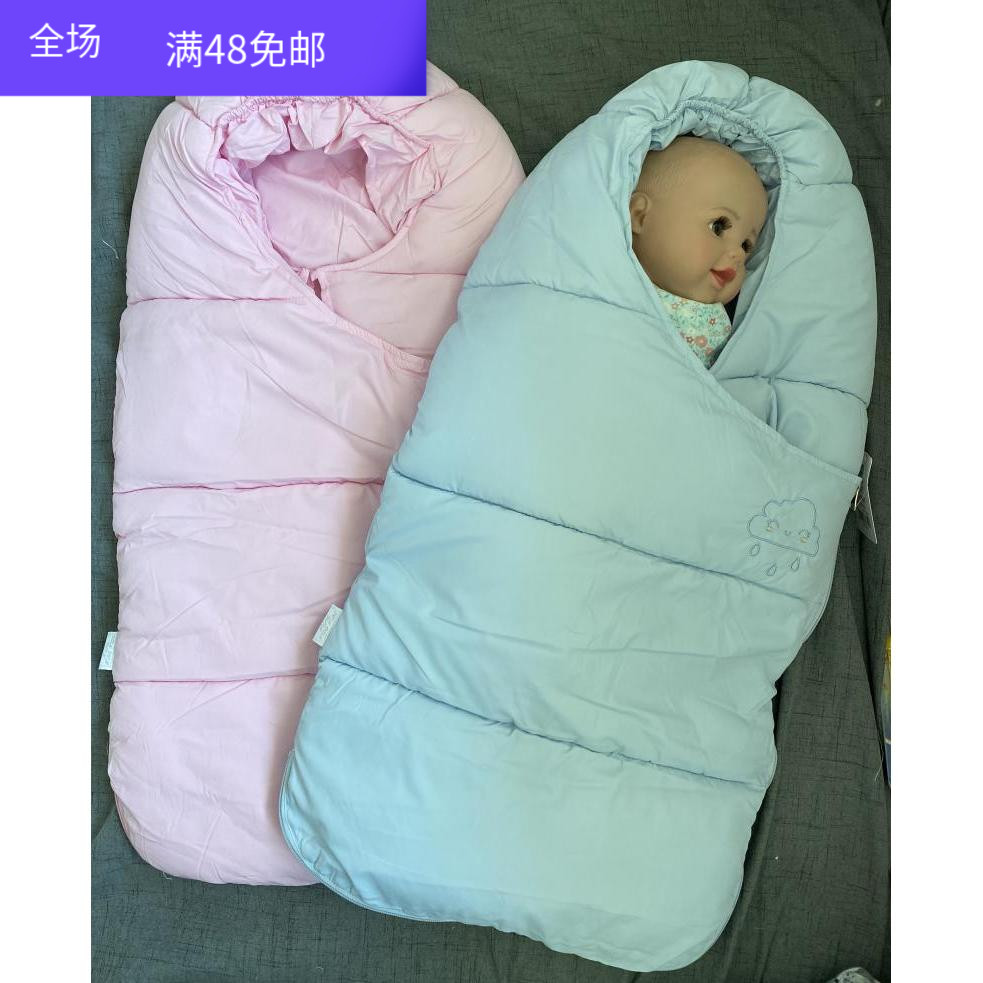 防风夹棉新生婴幼儿连帽抱被睡袋