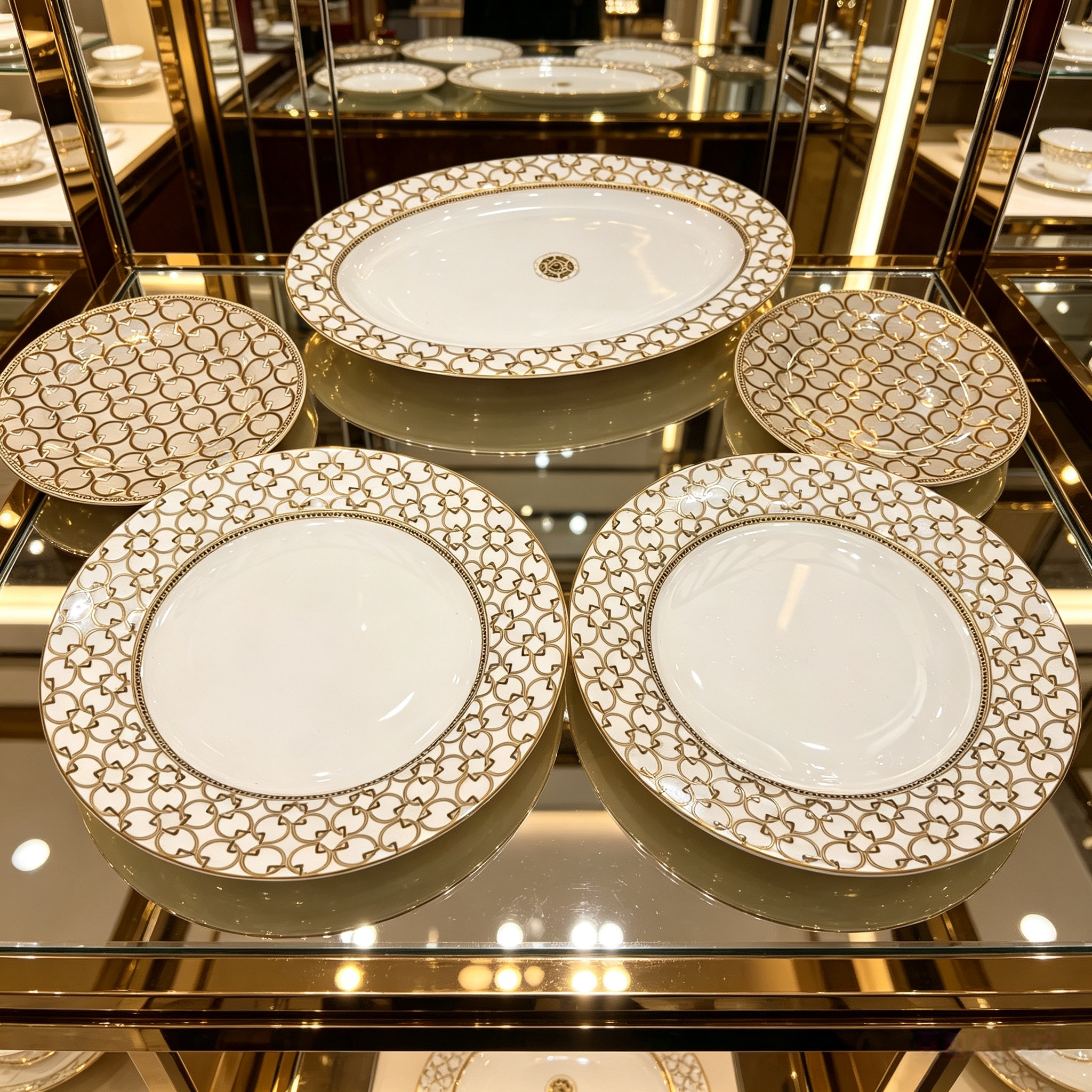 捡漏外贸出口老美奢侈品牌陶瓷餐餐具瓷器套装