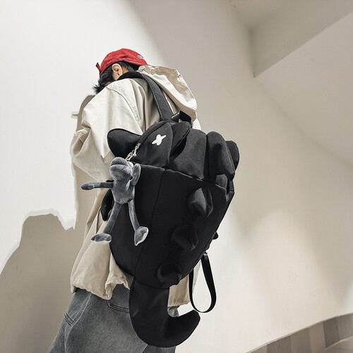 鲨鱼双肩包骑行背包潮流学生书包