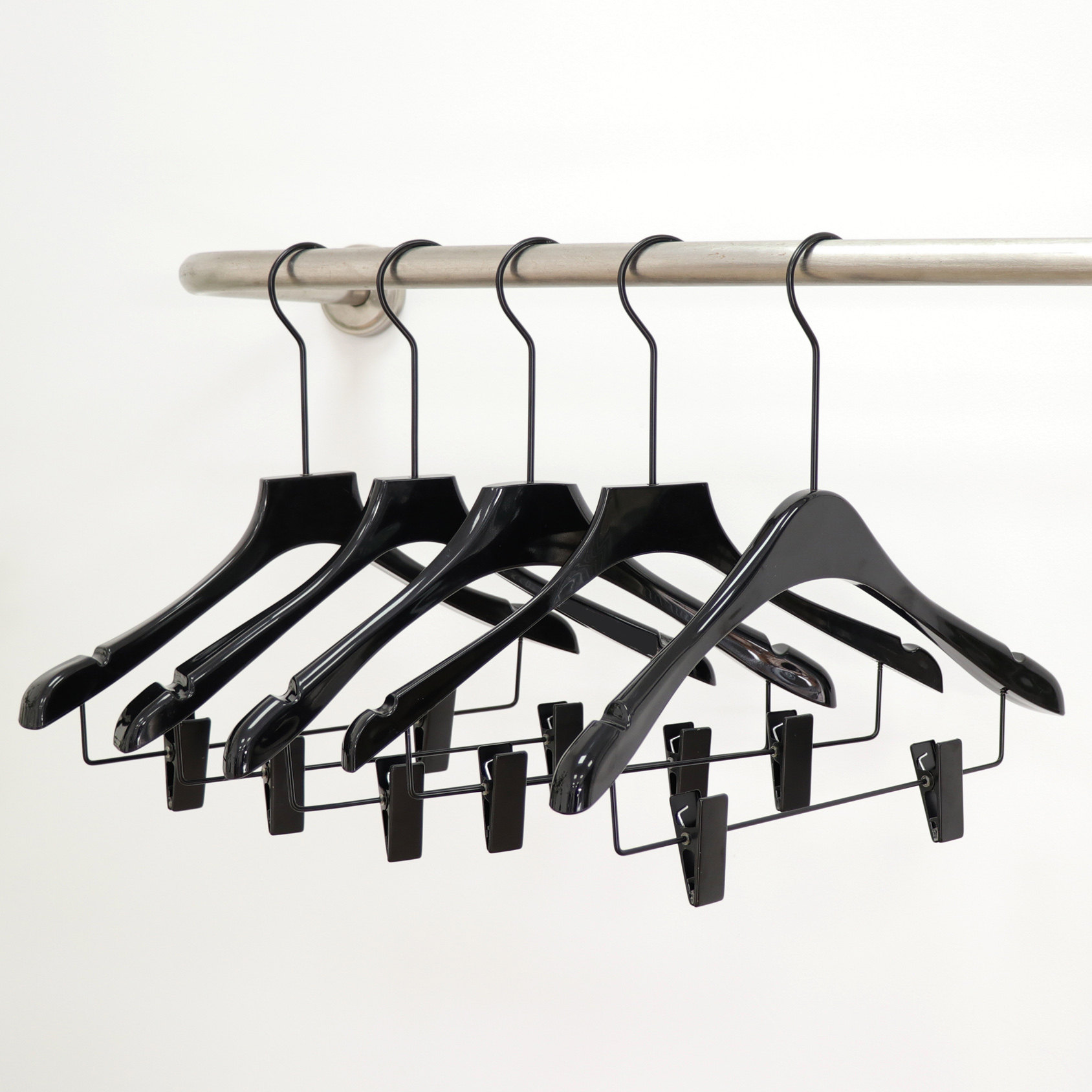 服装店专用黑色亚克力套装衣架