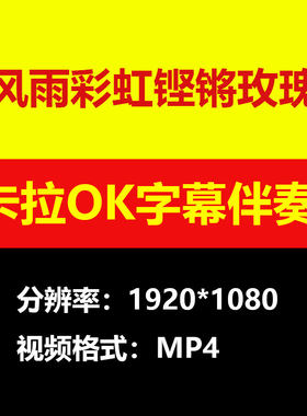 田震-风雨彩虹铿锵玫瑰视频伴奏MV卡拉OK字幕MP4背景素材mp3歌曲