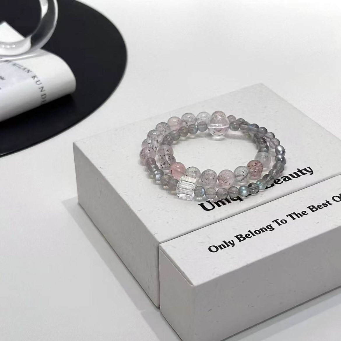 【SA】天然草莓晶 粉水晶单圈女款文玩手串 设计款玉石手链招桃花