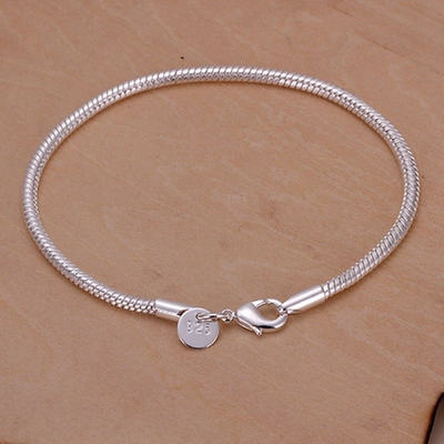 925 Sterling Silver 3MM Snake Chain Bracelets Factory