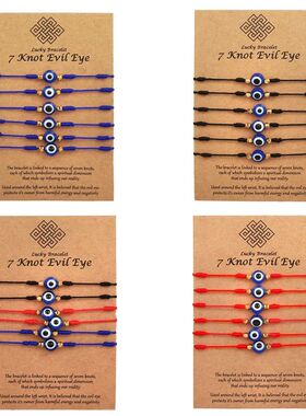 6Pcs/lot Handmade Turkish Evil Eye Bracelets For Women