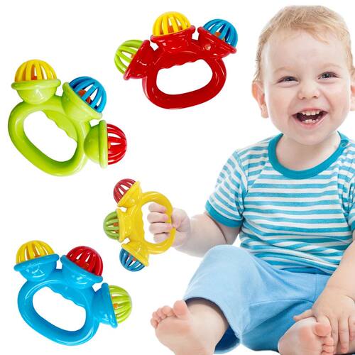 1pcs Infant comfort rattle 0-3 years ringing three-headed