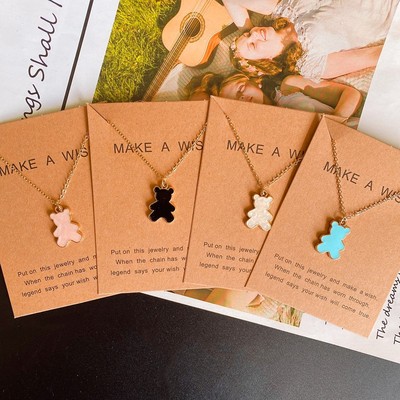 Korean Fashion Bear Necklace For Women Girl Cute Lovely