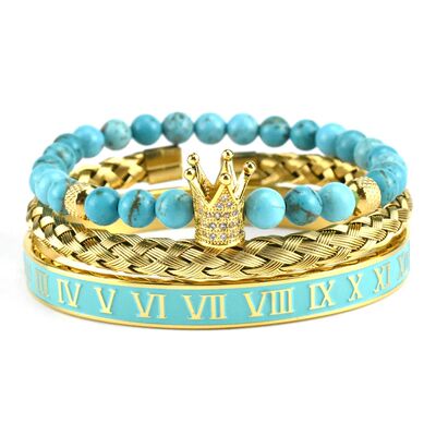Luxury Set Retro Men&Women Crown Skull Handmade Bracelets