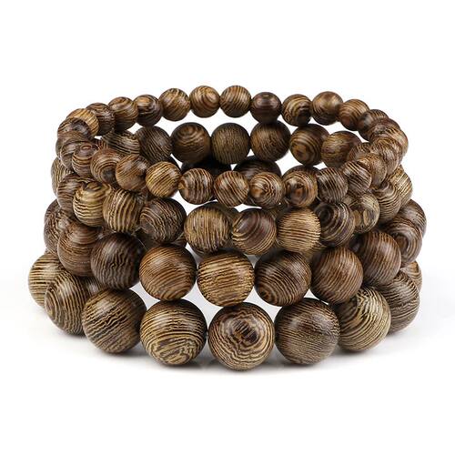 6/8/10/12mm Men Vintage Bracelet Original Wooden Beads