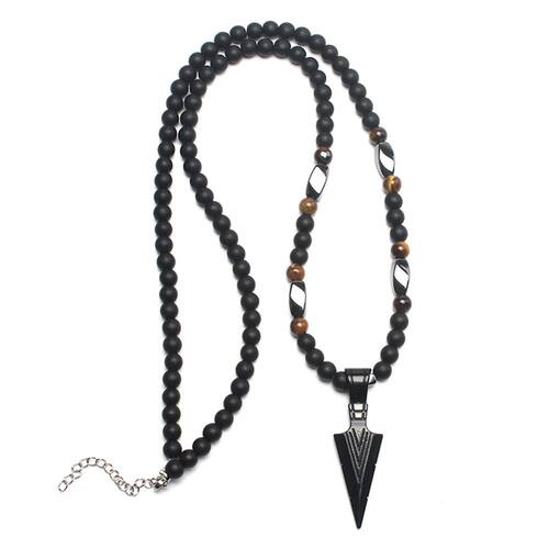 Cool 6mm Matte Black Round Beads Slivery Golden Color Arrow