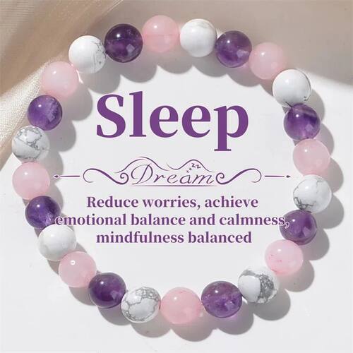 1pc Fashionable Aura Balancing Sleep Bracelet, 8mm Natural