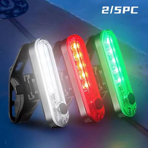 2/5PCS Bucklos Bike Front Rear Light Set Usb Charge Bicycle
