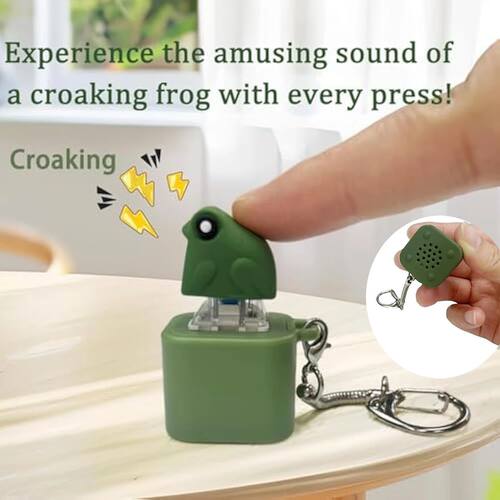 Croaking Frog Keychain Rechargeable Frog Keyboard Fidget