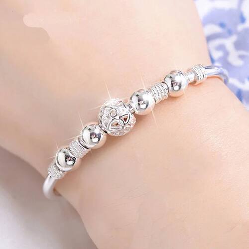 9/11 Lucky Beads Charm Bracelets For Women Silver Plated