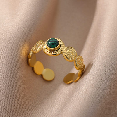 Colorful Ball Opal Ring Natural Stone Rings For Women Open