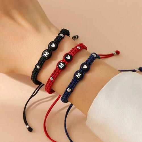 26 Alphabet Initials Heart Bracelet Jewelry Handmade