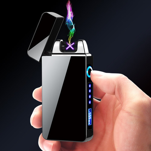 Windproof Dual Arc Lighter Plasma Flameless Rechargeable El