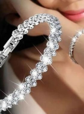 Luxury Roman Crystal Bracelet For Women Fashion Heart Chain