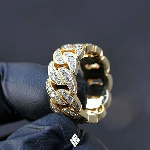 Milangirl Fashion Hip Hop Rock Rings   Bling Iced Out Cuban