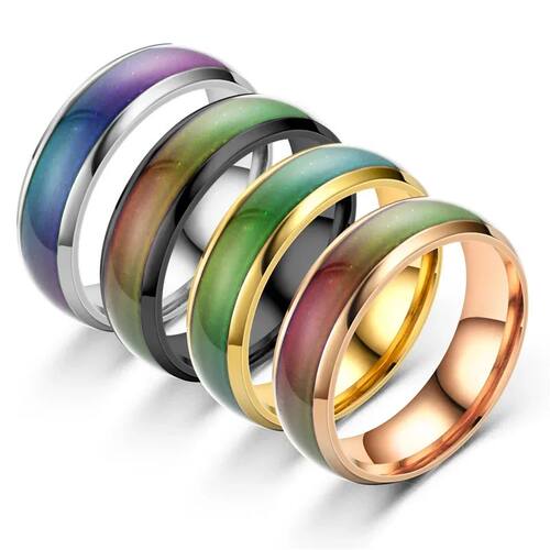5 Colors Stainless steel Changing Color Rings Mood Emotion