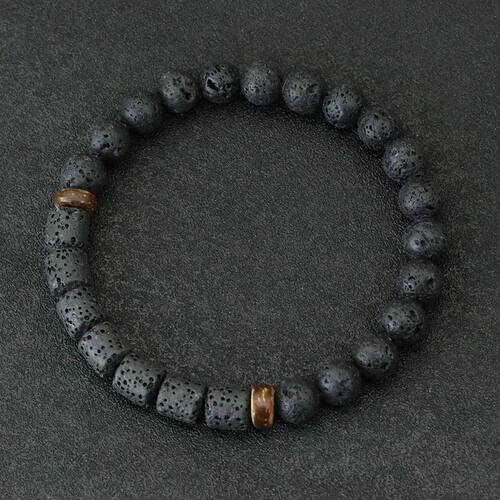 Mens Bracelet Natural Stone Handmade Coconut Beads Braslet