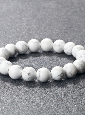 Natural White Howlite Real Stone Bracelet 6/8/10mm Beads