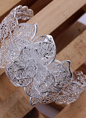 Silver jewelry bangle Hot engagement exquisite retro charm