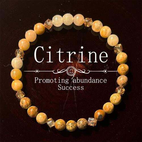 1 PC Citrine Natural Stone Bracelet Promotes Abundance and